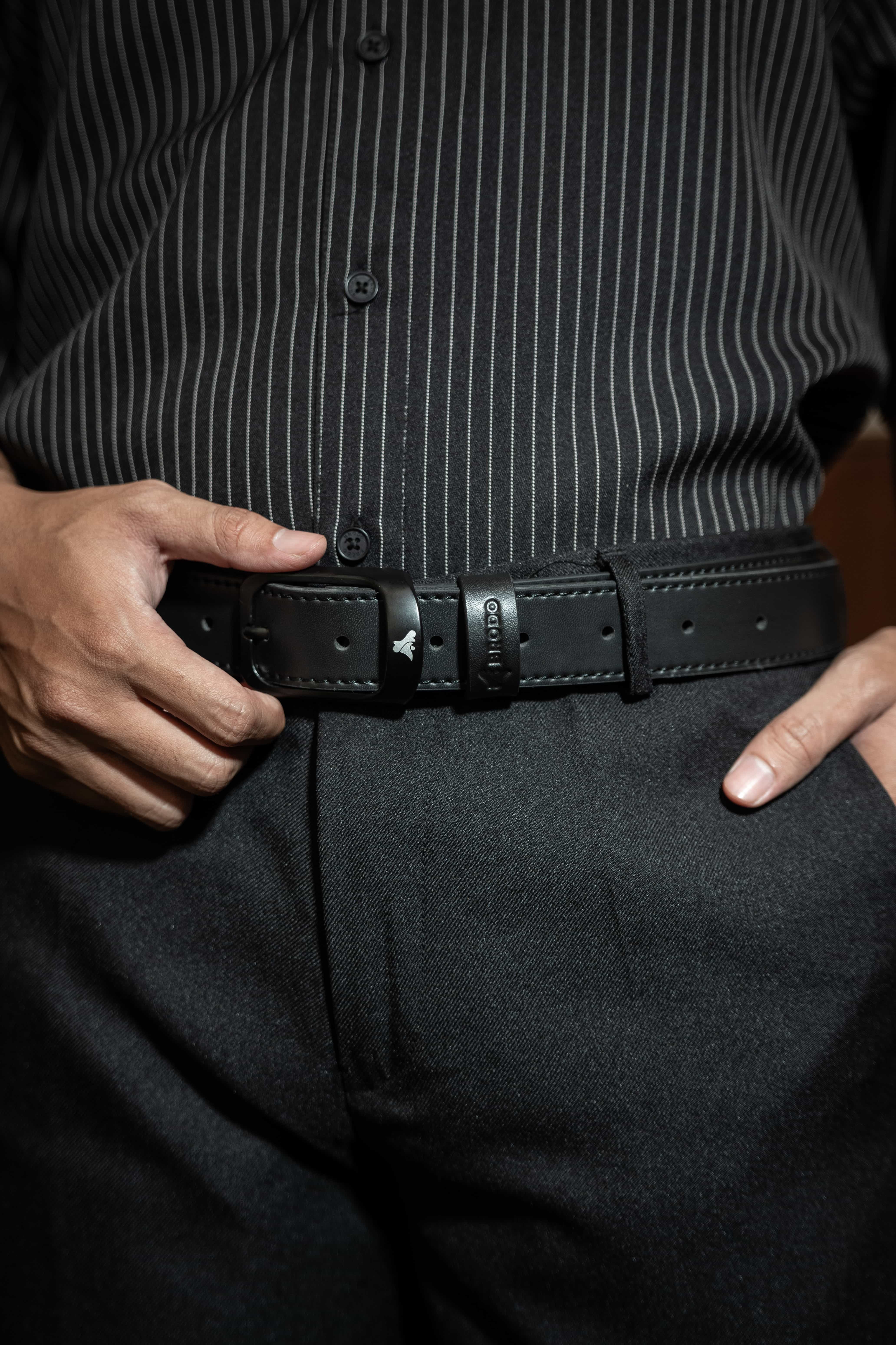 Lusso Synthetic Leather Belt Black