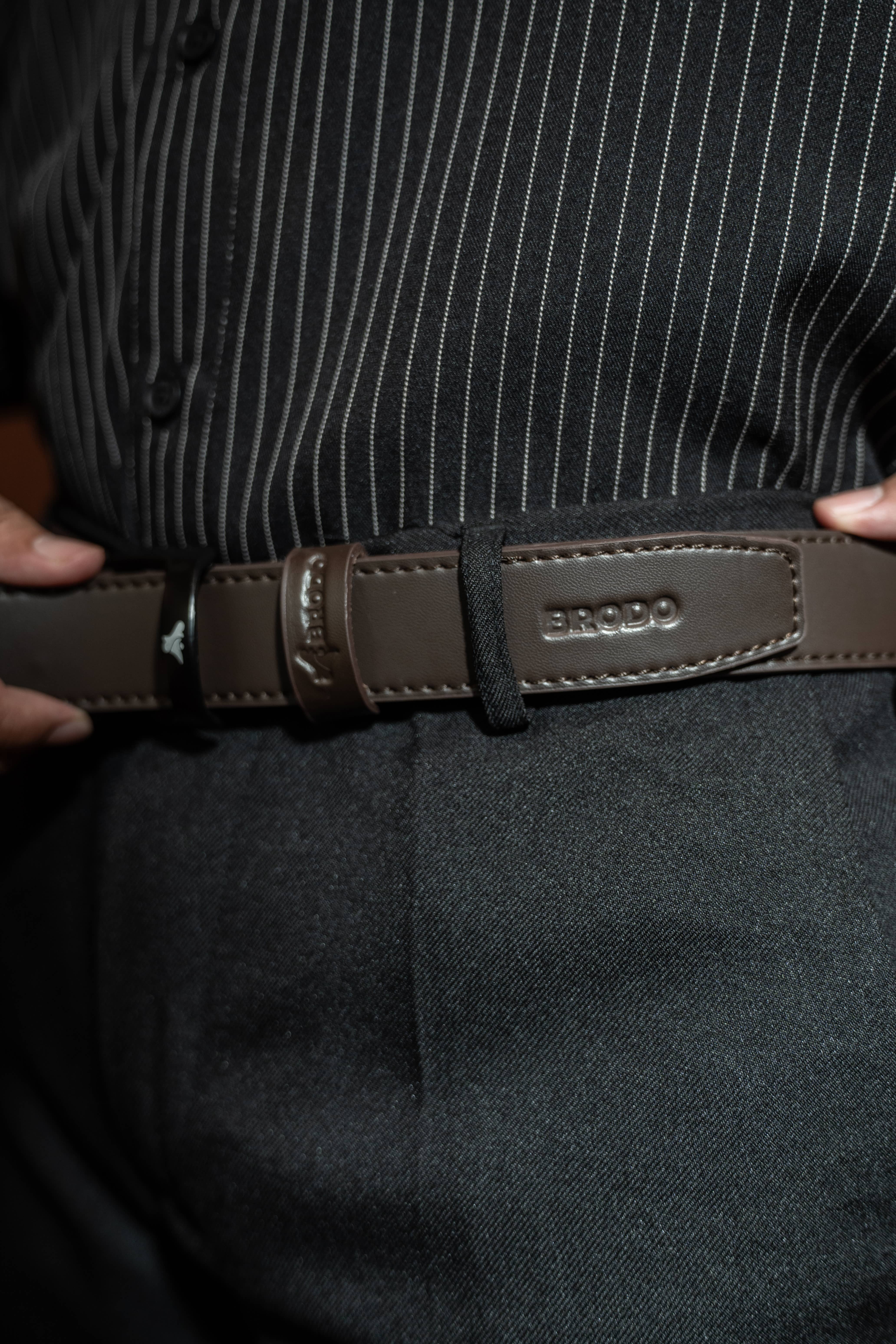 Lusso Synthetic Leather Belt Brown