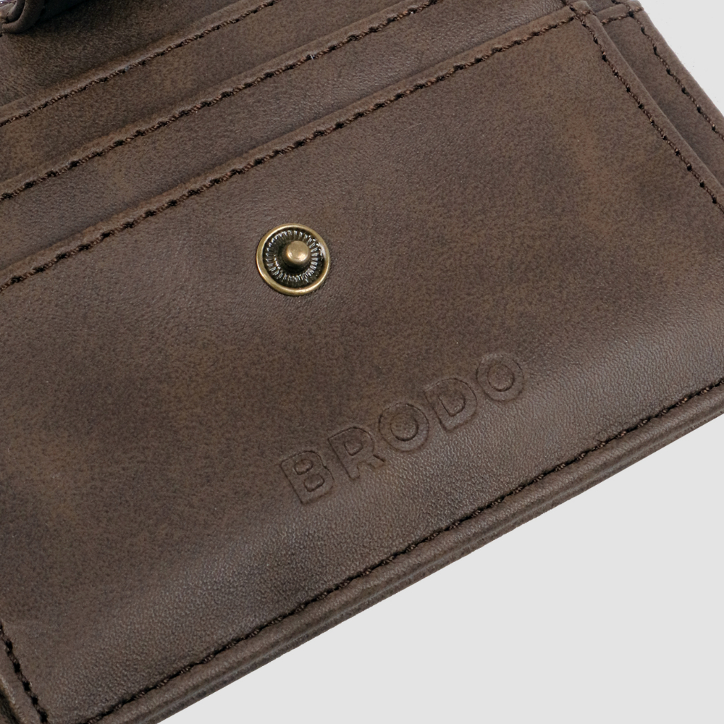 Porto Synthetic Leather Card Wallet Brown