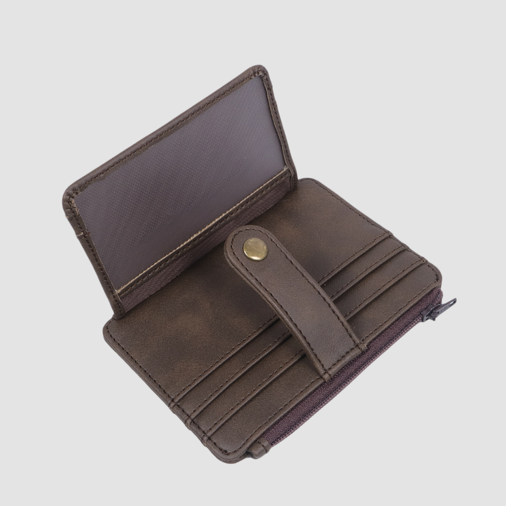 Porto Synthetic Leather Card Wallet Brown