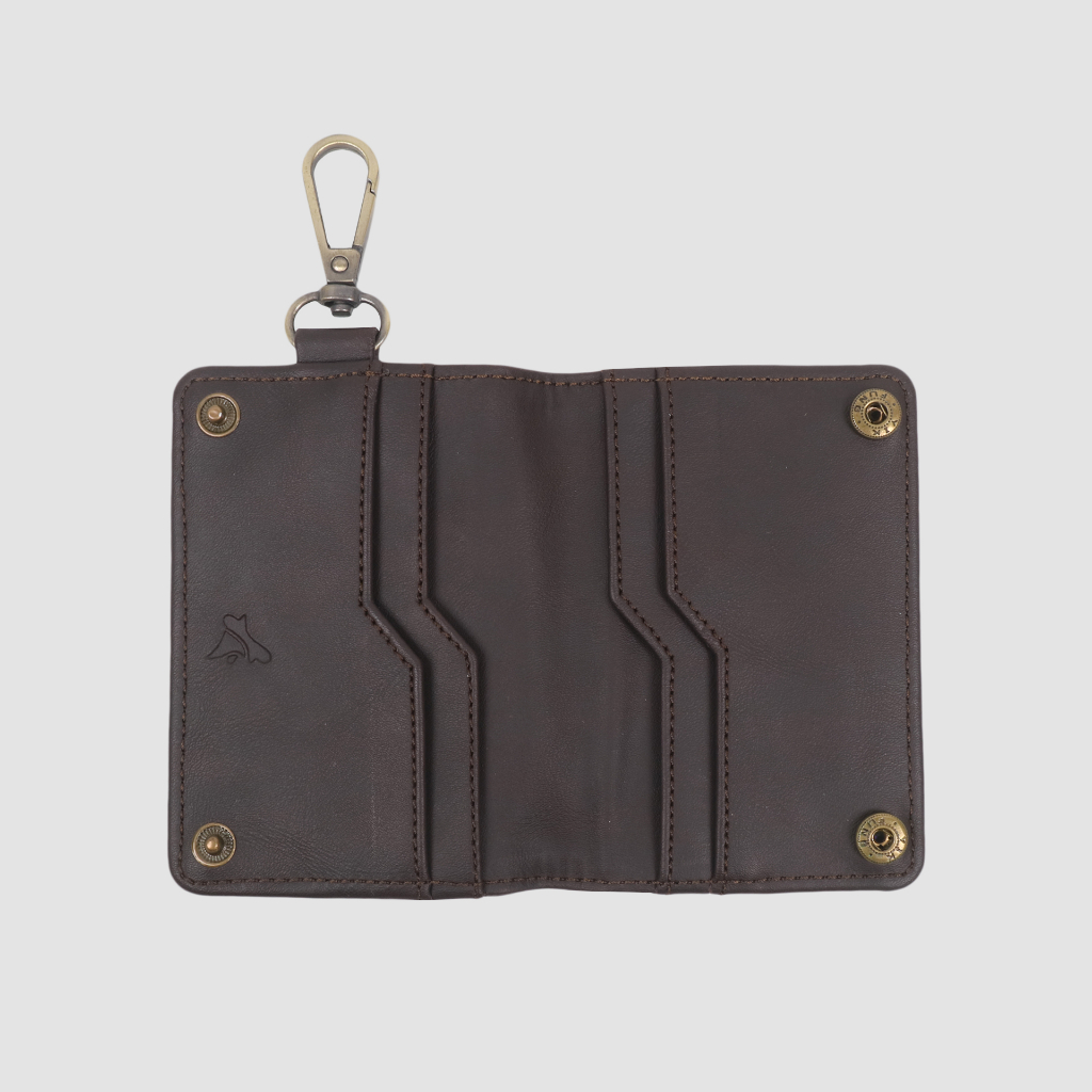 Folde Synthetic Leather Key Wallet Brown