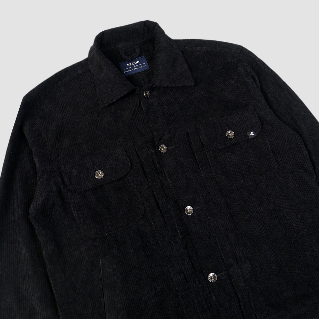Brodo Trucker Jacket Corduroy Black