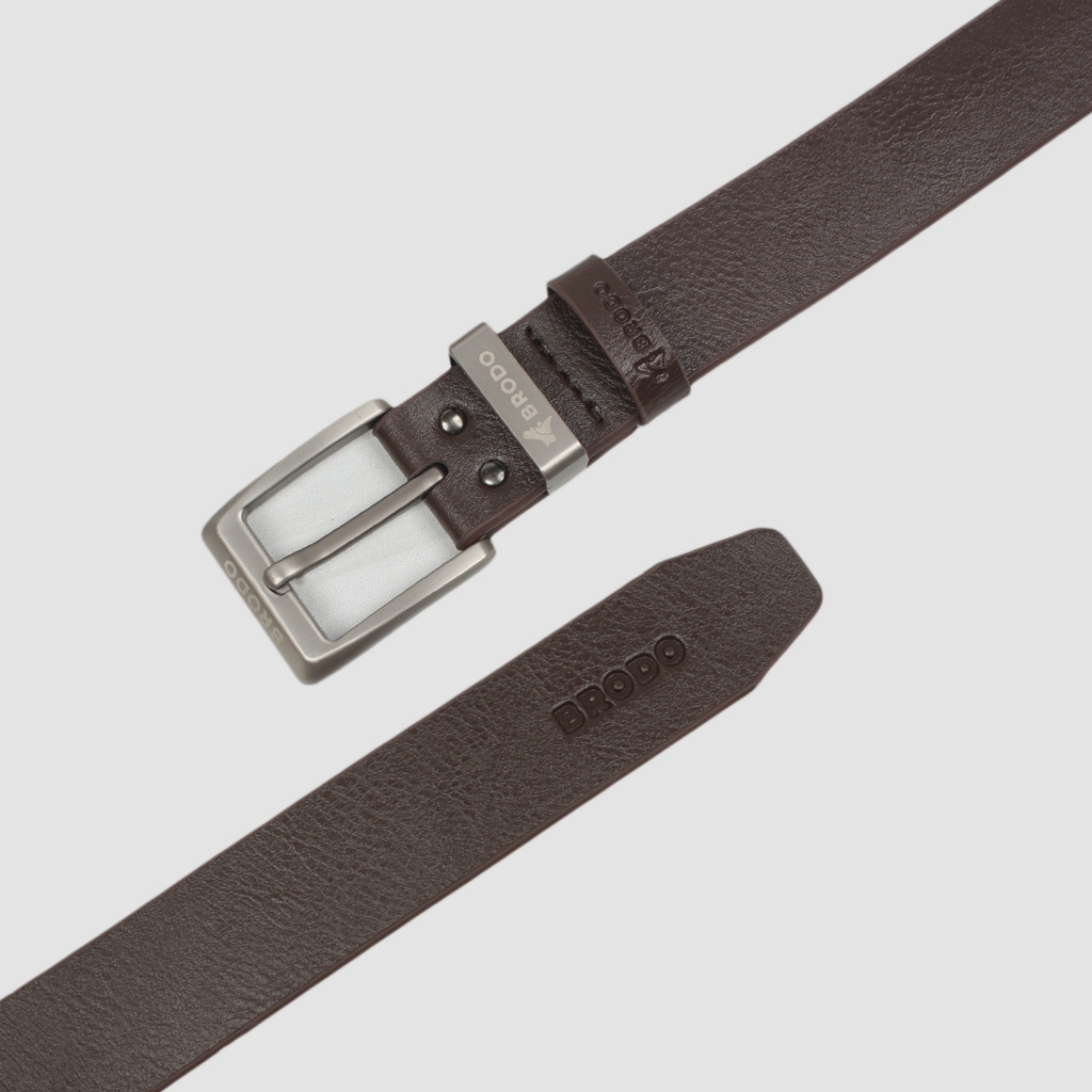 Hiaga Synthetic Leather Belt Dark Brown
