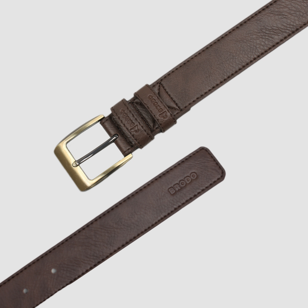Brama Synthetic Leather Belt Dark Choco
