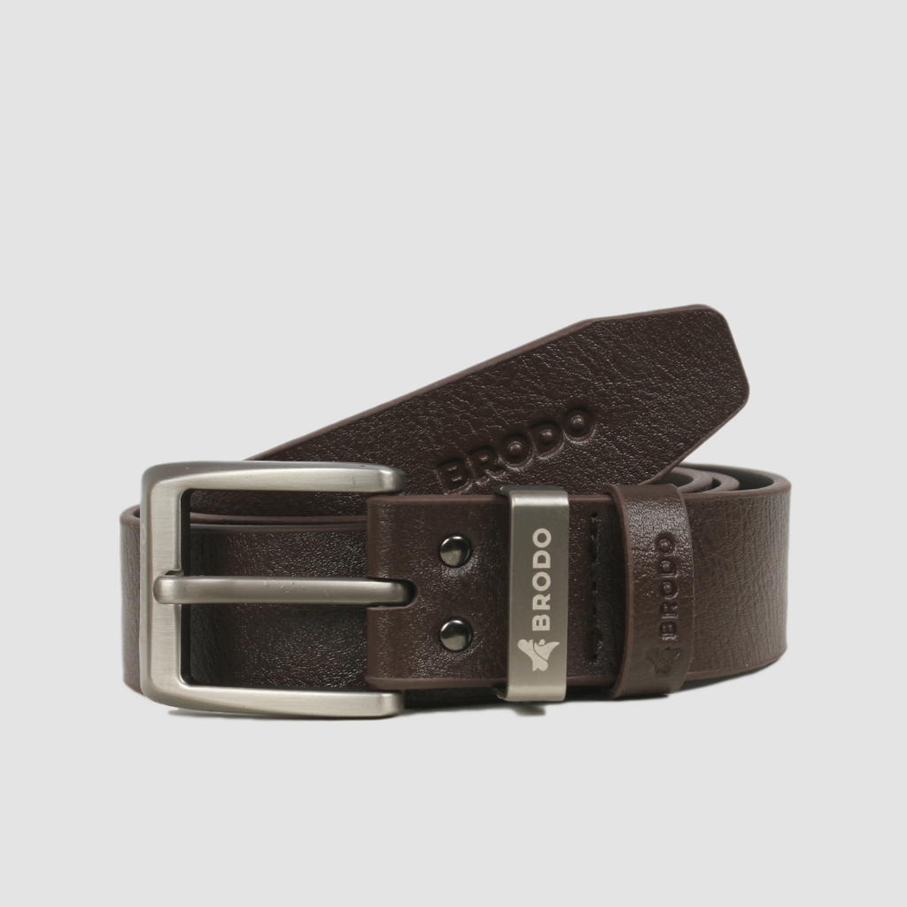 Hiaga Synthetic Leather Belt Dark Brown