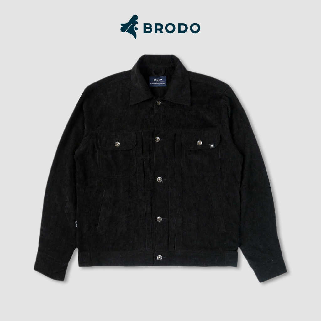 Brodo Trucker Jacket Corduroy Black