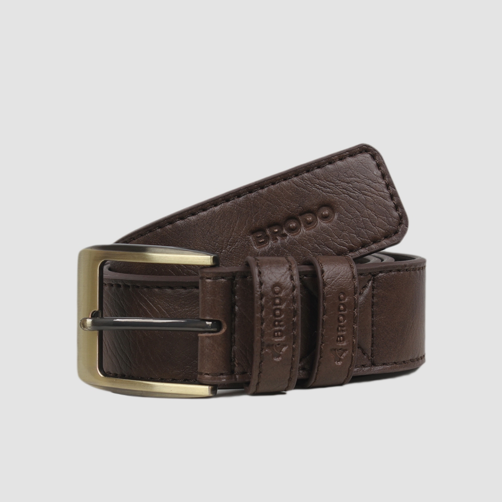 Brama Synthetic Leather Belt Dark Choco