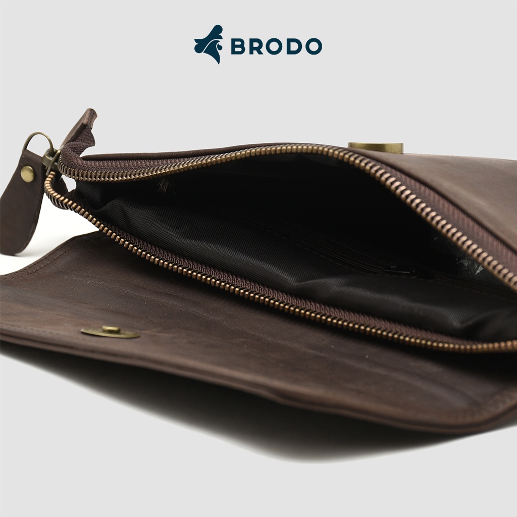Borse Leather Clutch Dark Choco