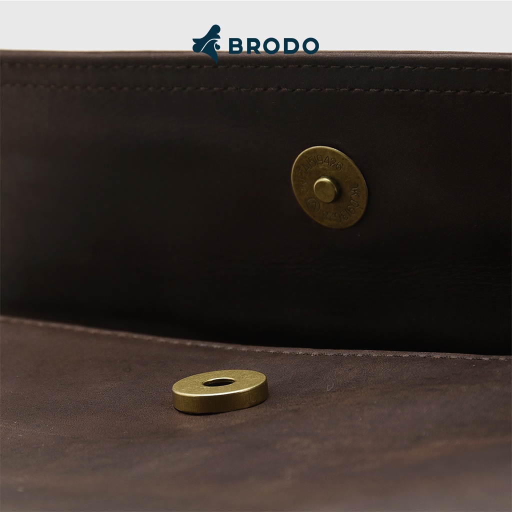 Borse Leather Clutch Dark Choco
