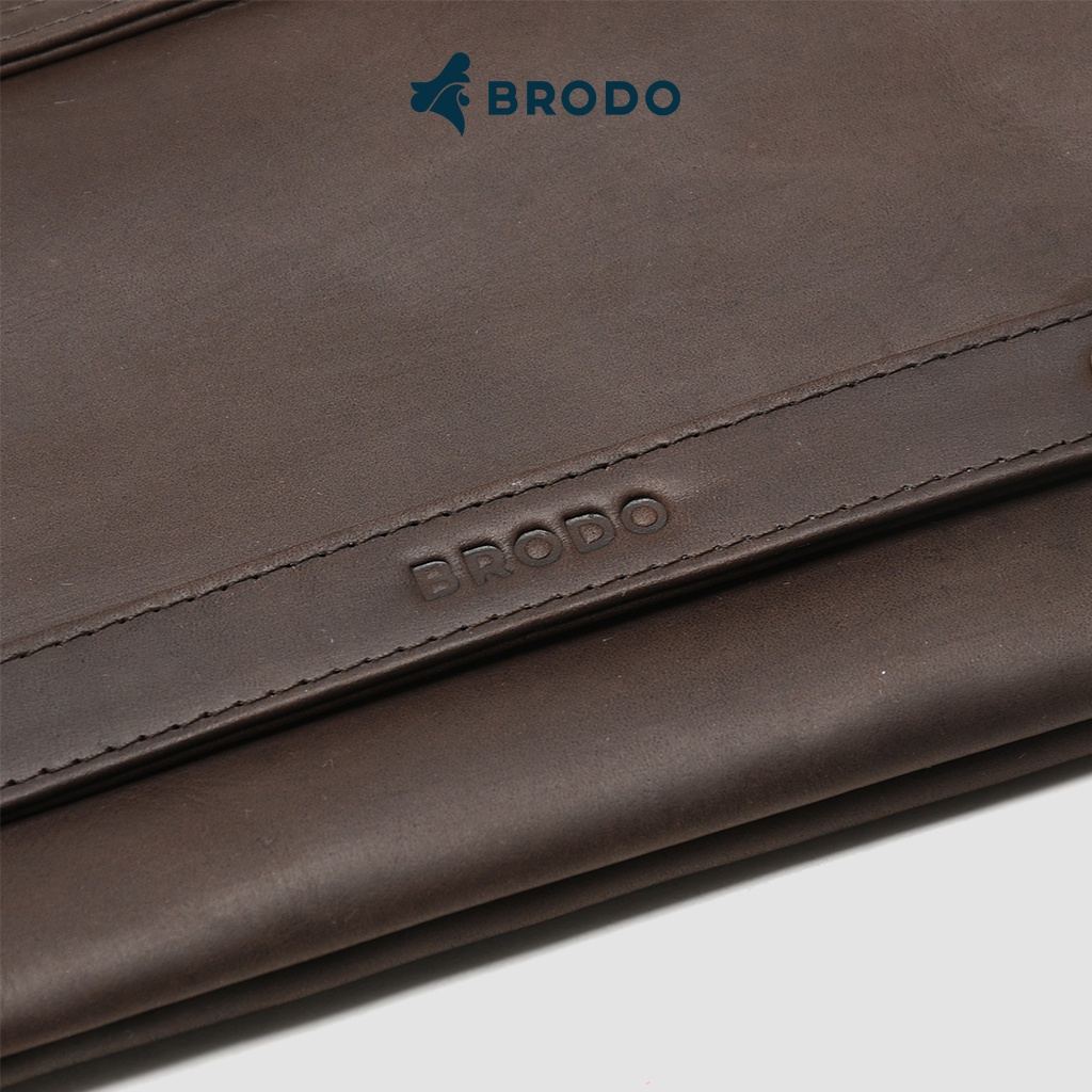 Borse Leather Clutch Dark Choco