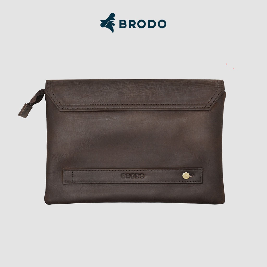 Borse Leather Clutch Dark Choco