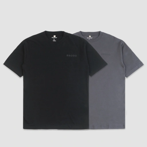 Image of Brodo 2 Pack Tee Black - Grey