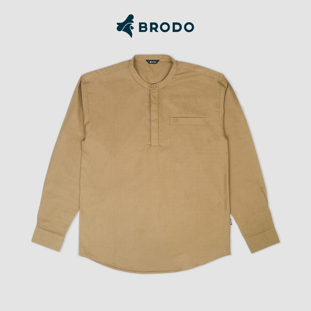 Broshirt Halfbutton Long Khaki