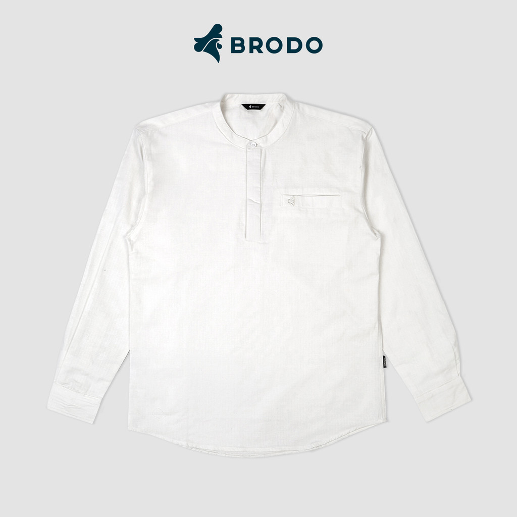 Broshirt Halfbutton Long White