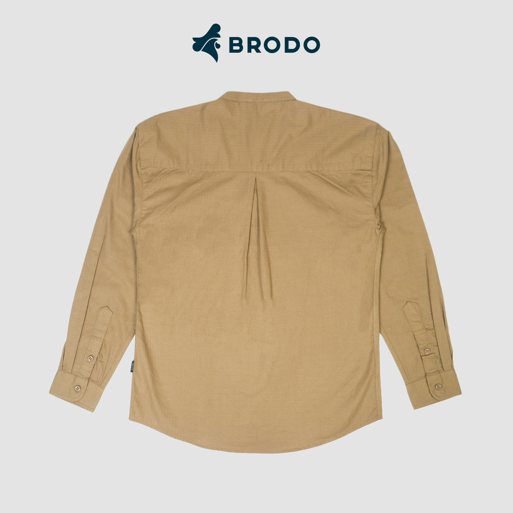 Broshirt Halfbutton Long Khaki