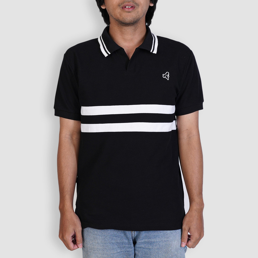Line Court Polo Short Black