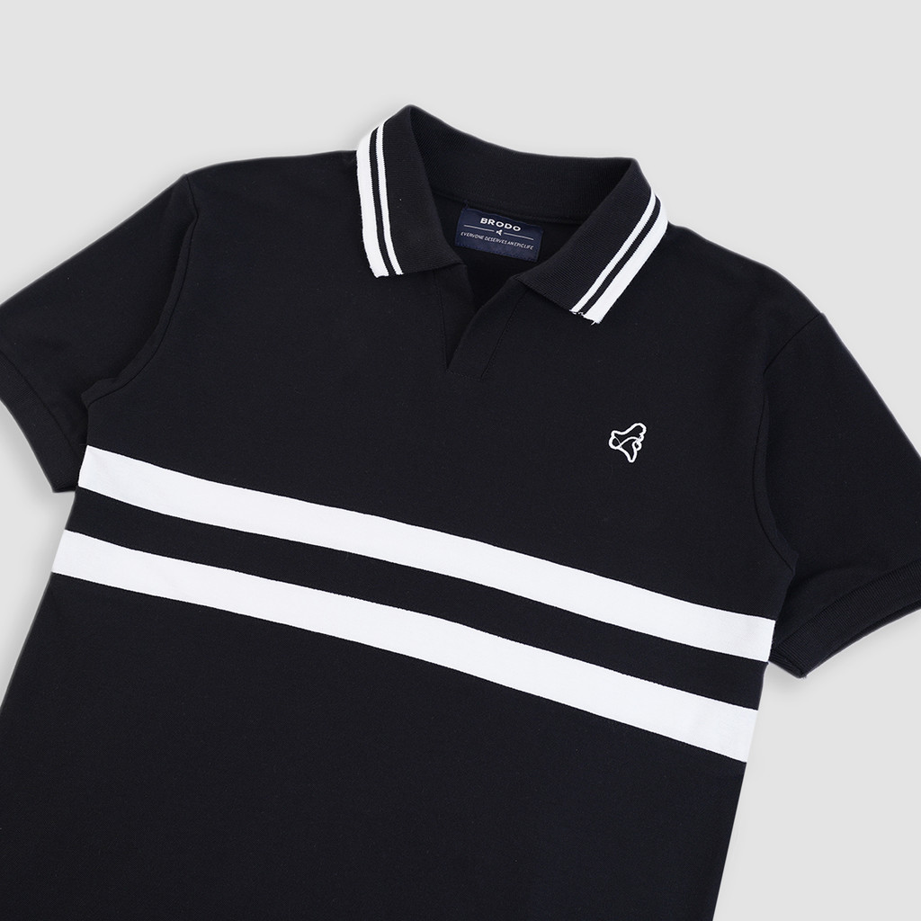 Line Court Polo Short Black