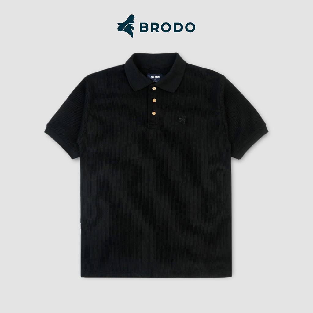 Broshirt Polo Waffle Short Black