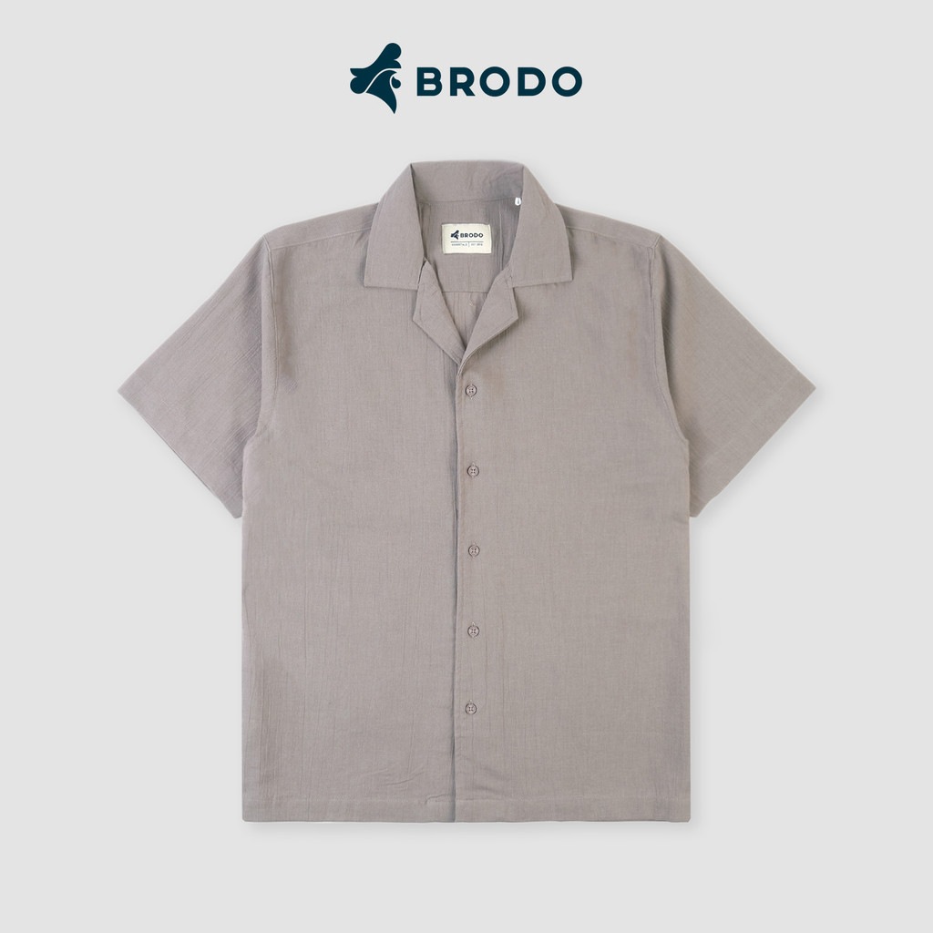 Kemeja Pria Broshirt Short Grey