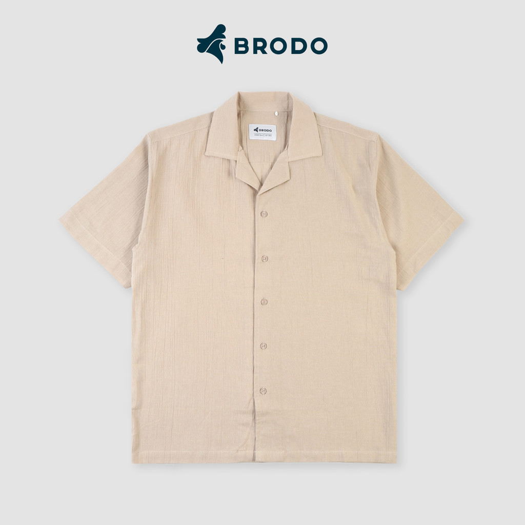Kemeja Pria Broshirt Short Khaki