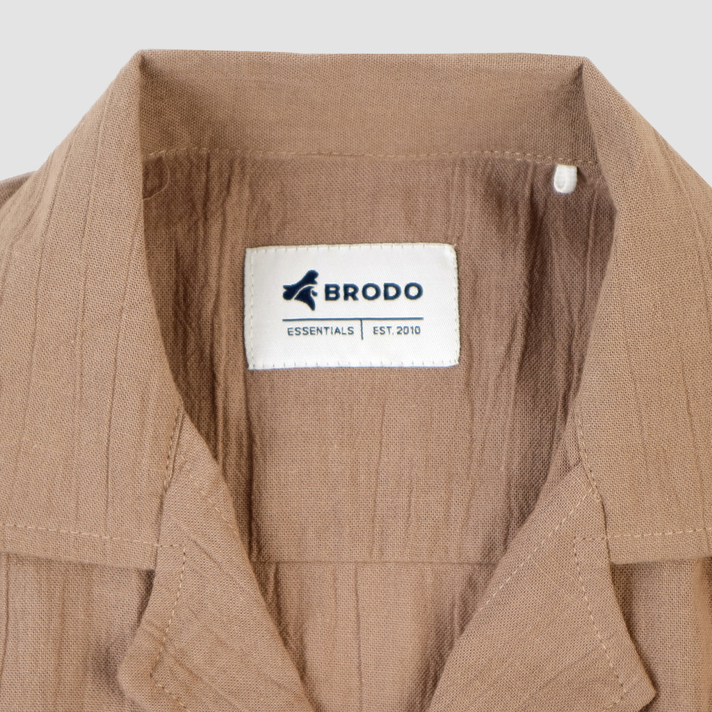 Kemeja Pria Broshirt Short Brown