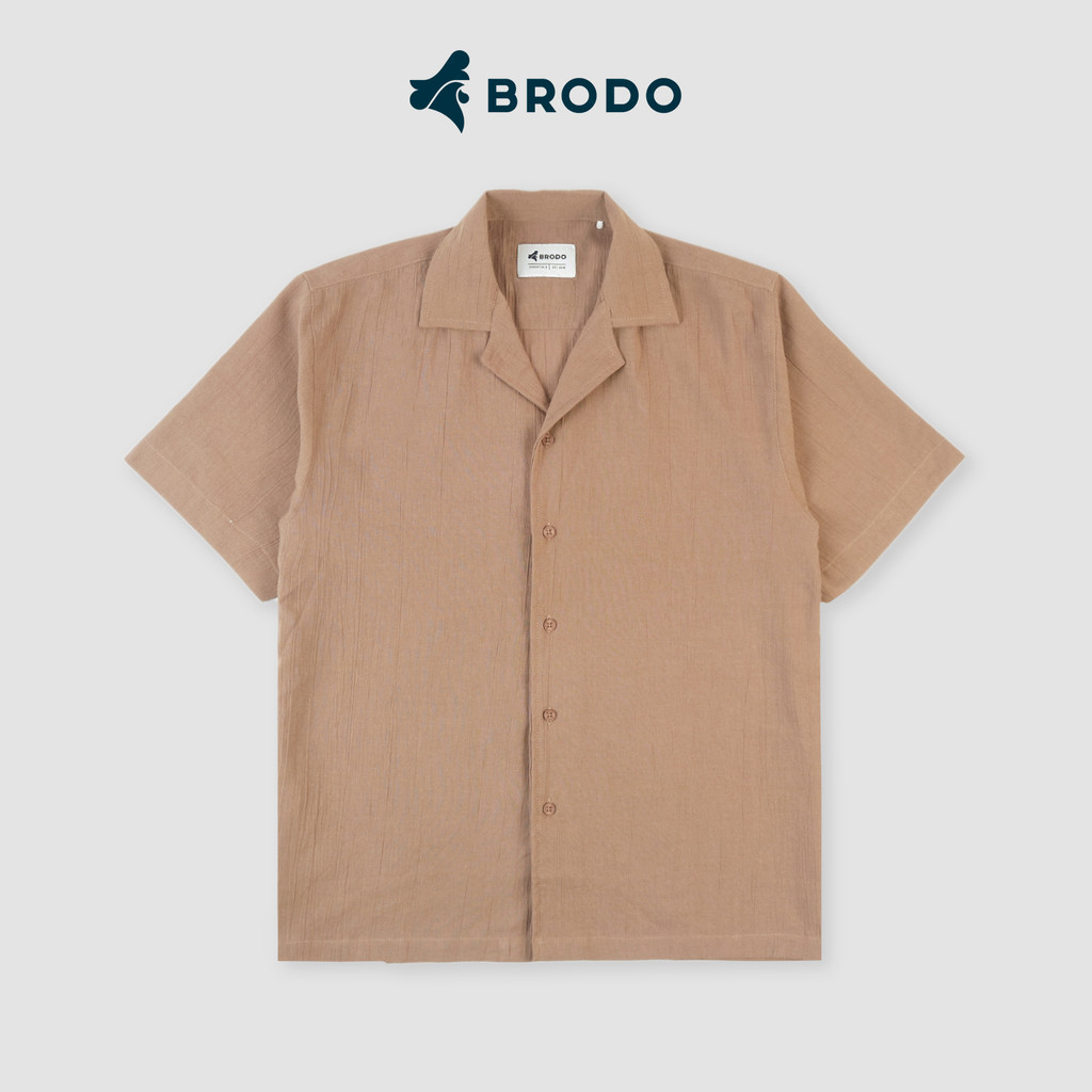 Kemeja Pria Broshirt Short Brown