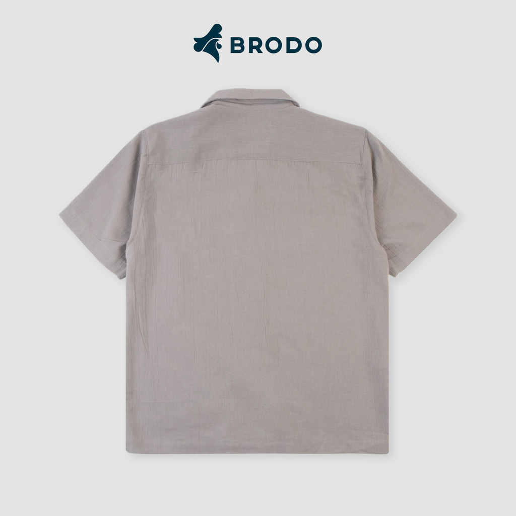 Kemeja Pria Broshirt Short Grey