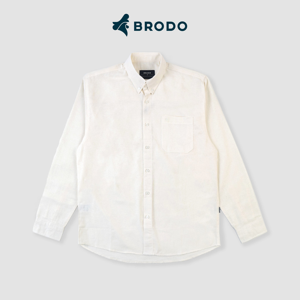 Kemeja Pria Broshirt Long Off White