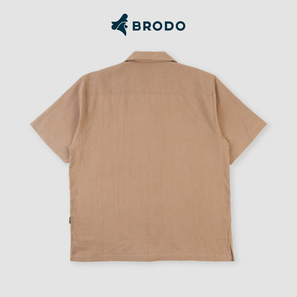 Kemeja Pria Broshirt Short Brown