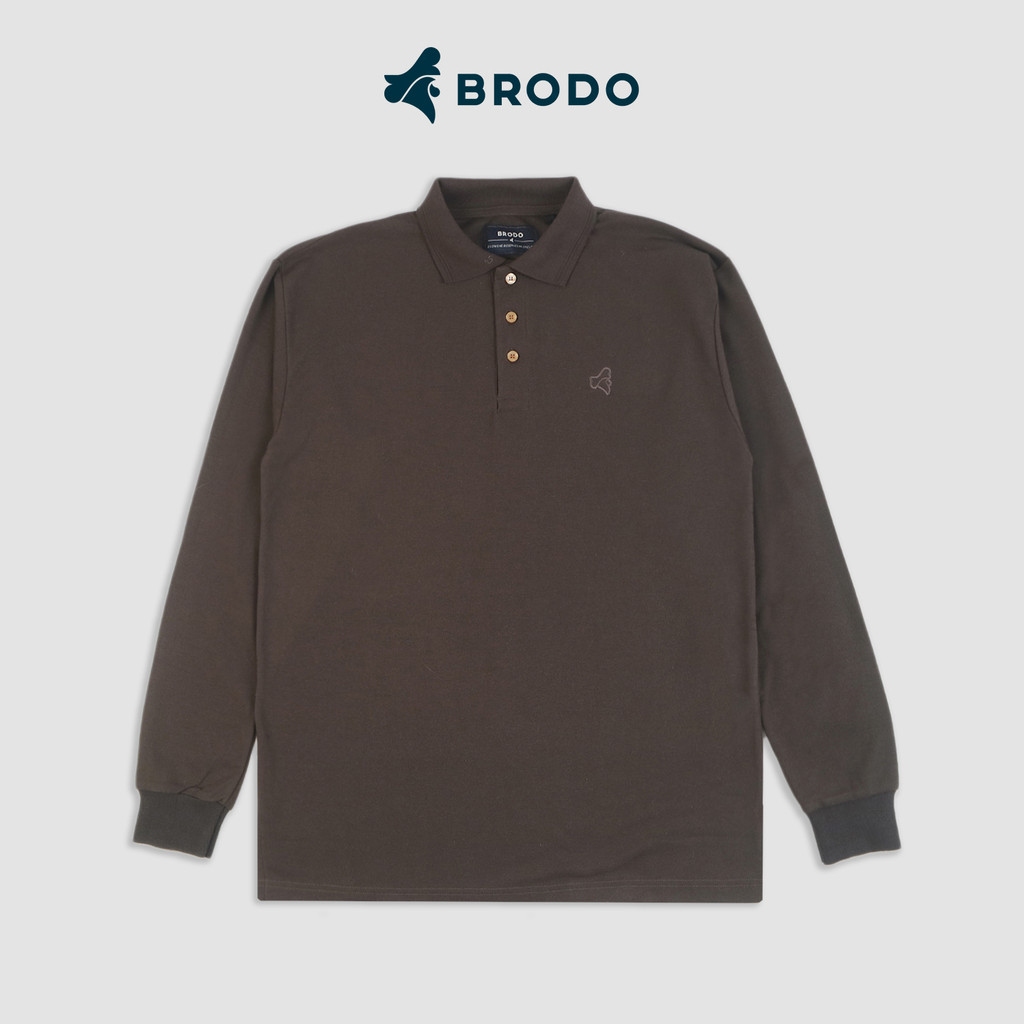 Broshirt Polo Longsleeve Brown