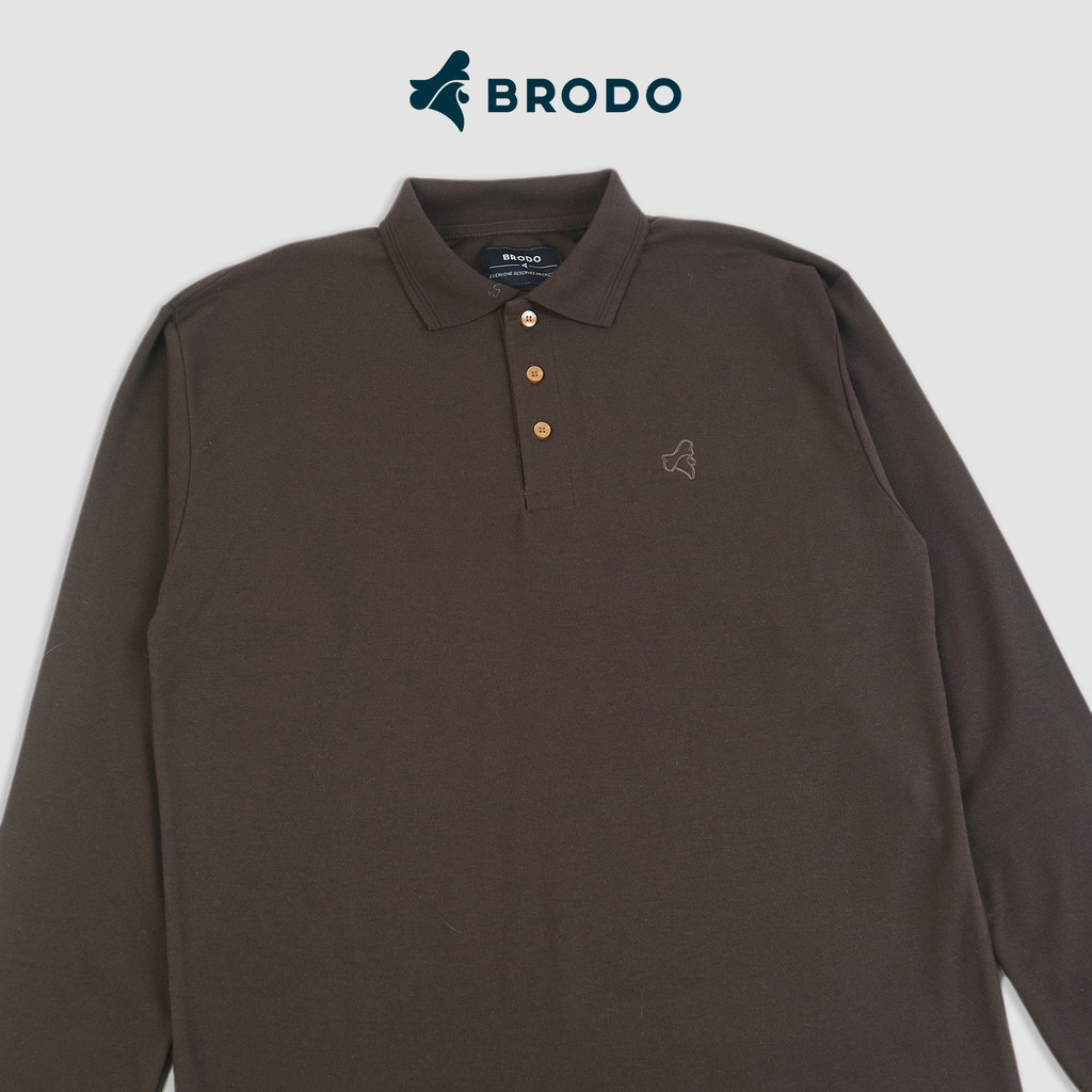 Broshirt Polo Longsleeve Brown