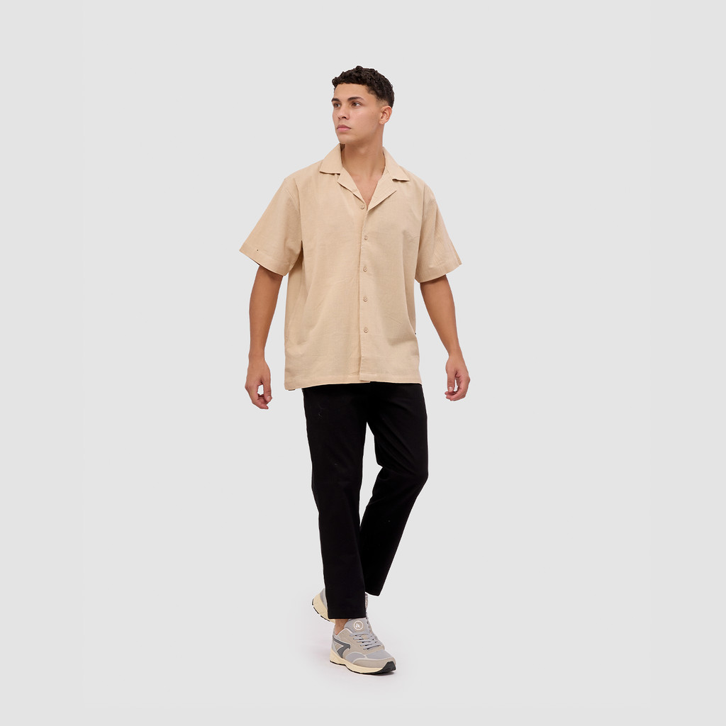 Kemeja Pria Broshirt Short Khaki