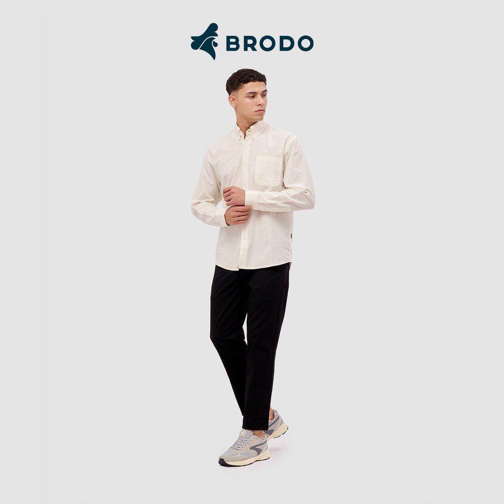 Kemeja Pria Broshirt Long Off White