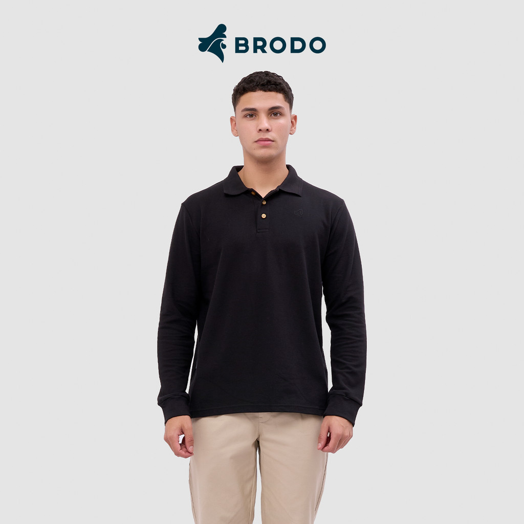 Broshirt Polo Long Sleeve Black