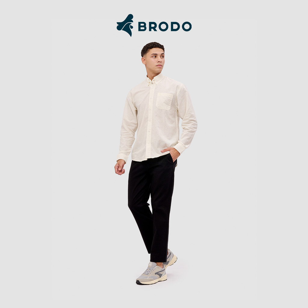 Kemeja Pria Broshirt Long Off White