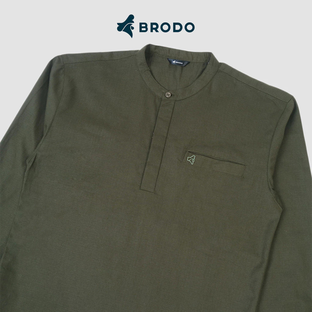 Broshirt Halfbutton Long Olive