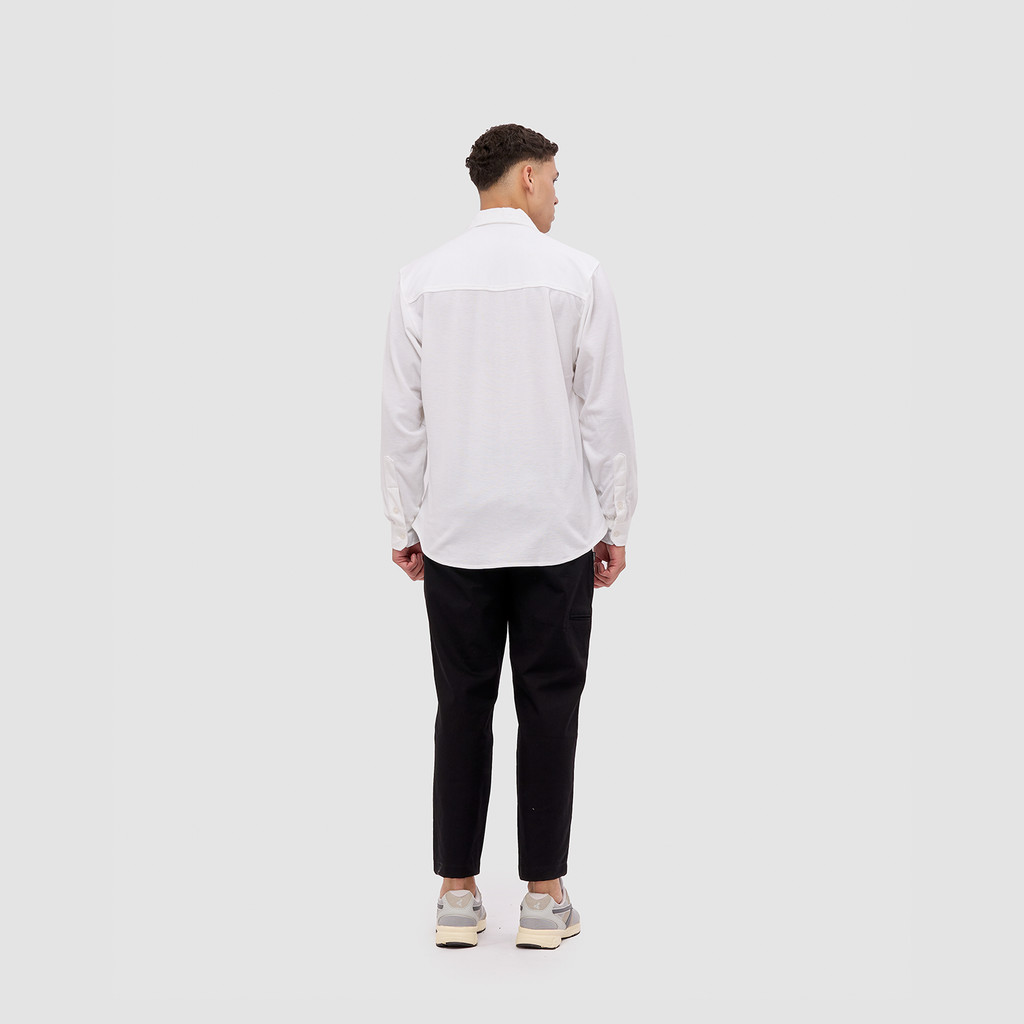 Broshirt Pique Longsleeve White