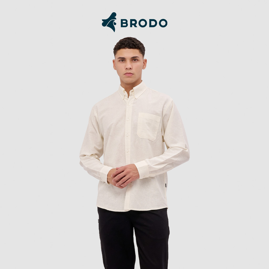 Kemeja Pria Broshirt Long Off White