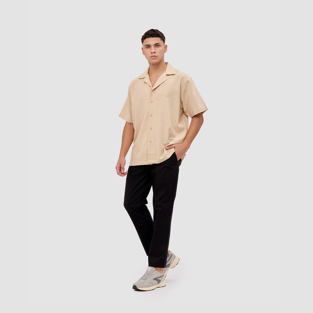Kemeja Pria Broshirt Short Khaki