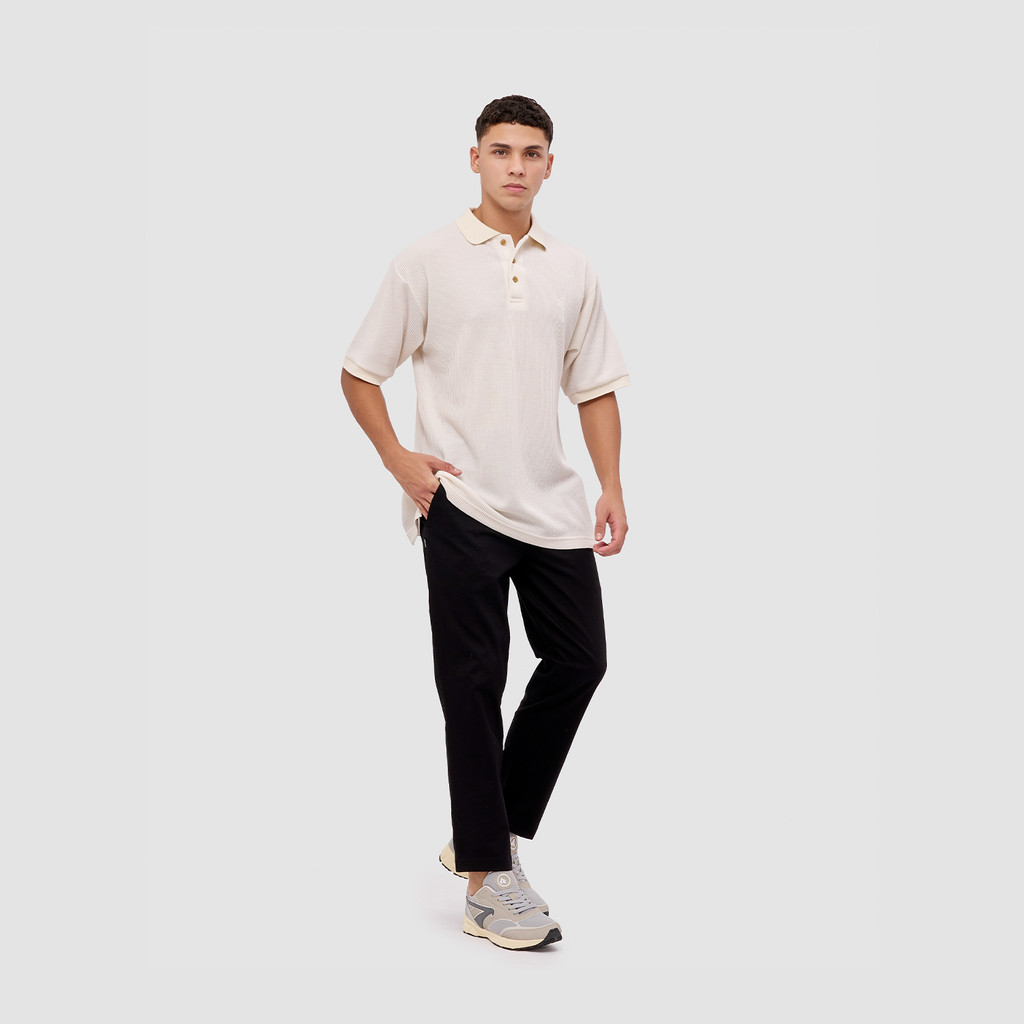 Broshirt Polo Waffle Short Off White