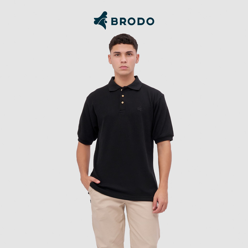 Broshirt Polo Waffle Short Black