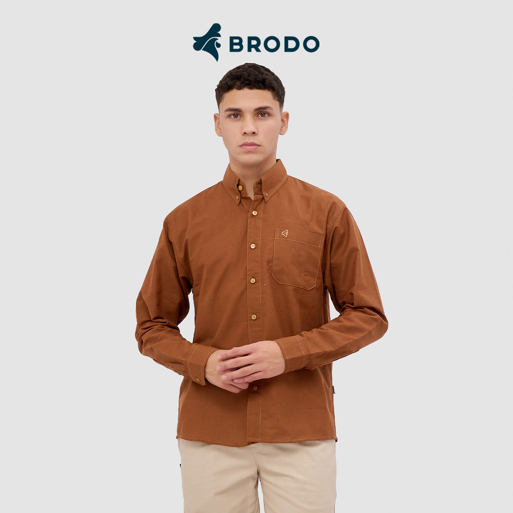 Kemeja Pria Broshirt Long Brown
