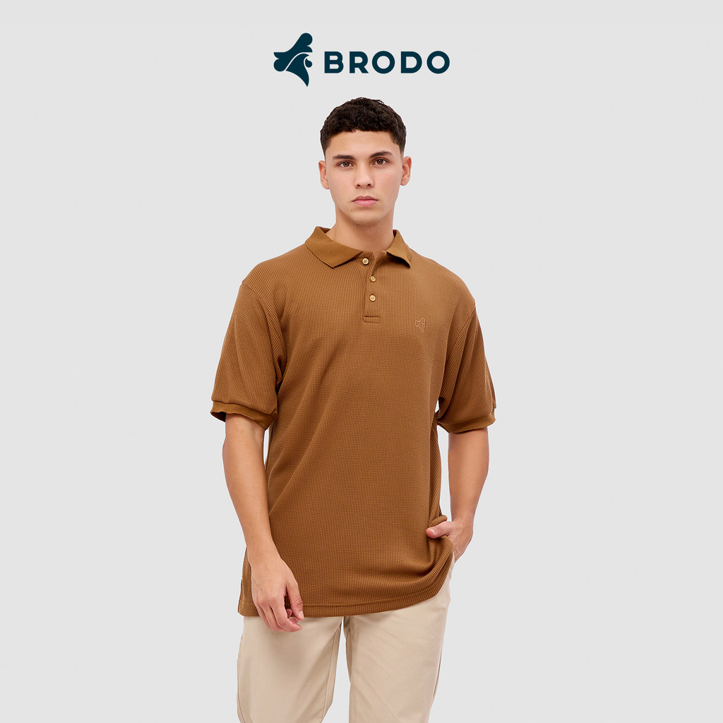 Broshirt Polo Waffle Short Brown