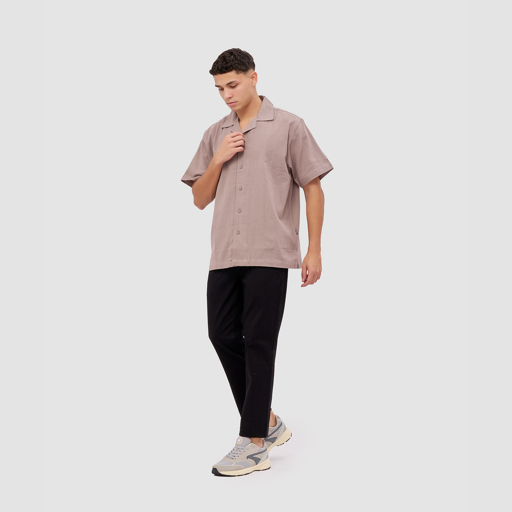 Kemeja Pria Broshirt Short Grey