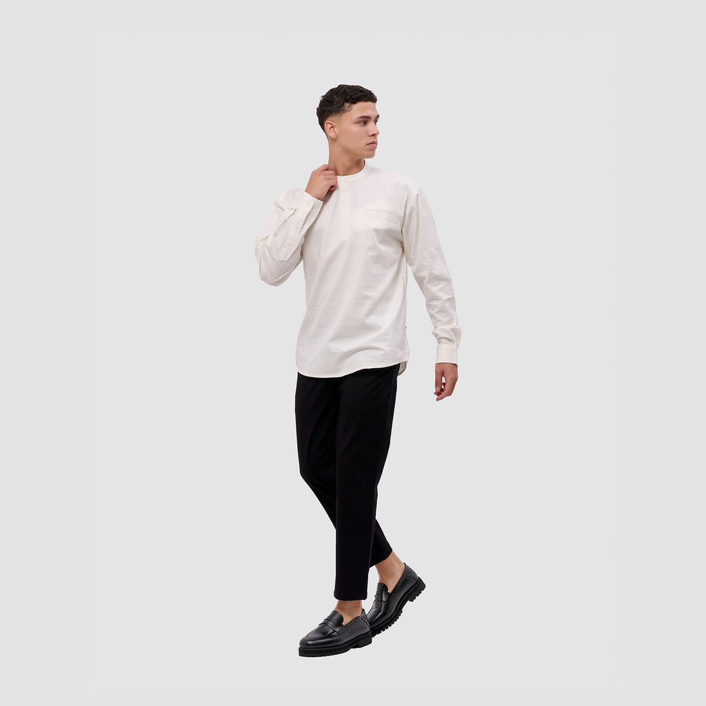 Broshirt Halfbutton Long White