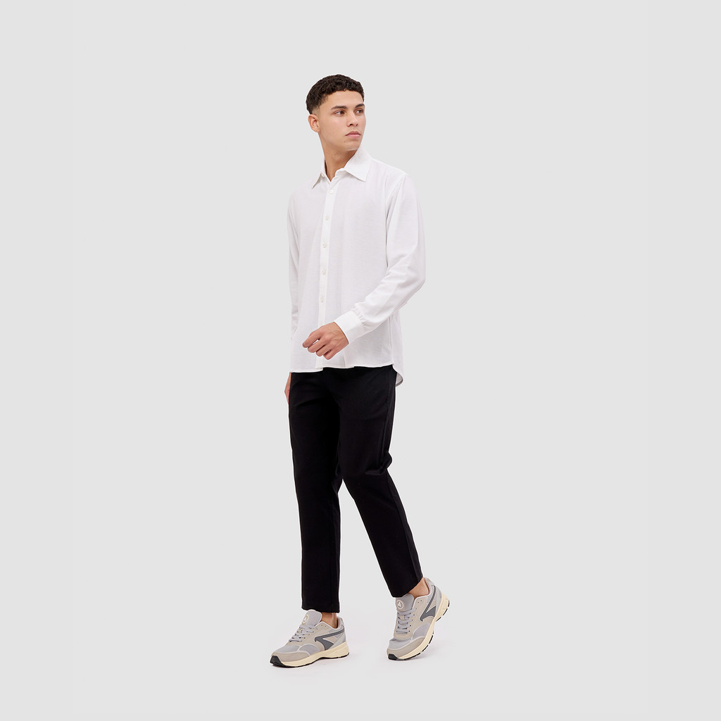 Broshirt Pique Longsleeve White