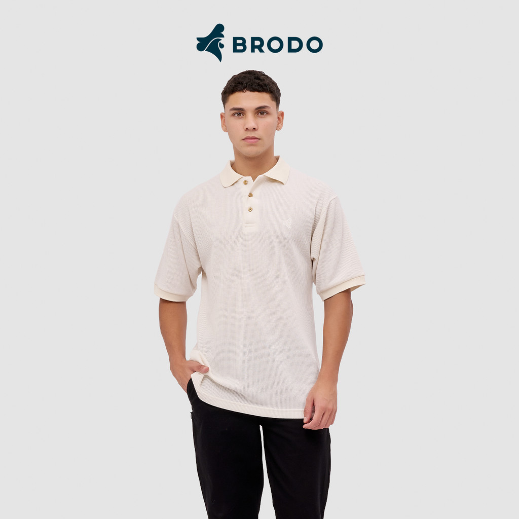 Broshirt Polo Waffle Short Off White
