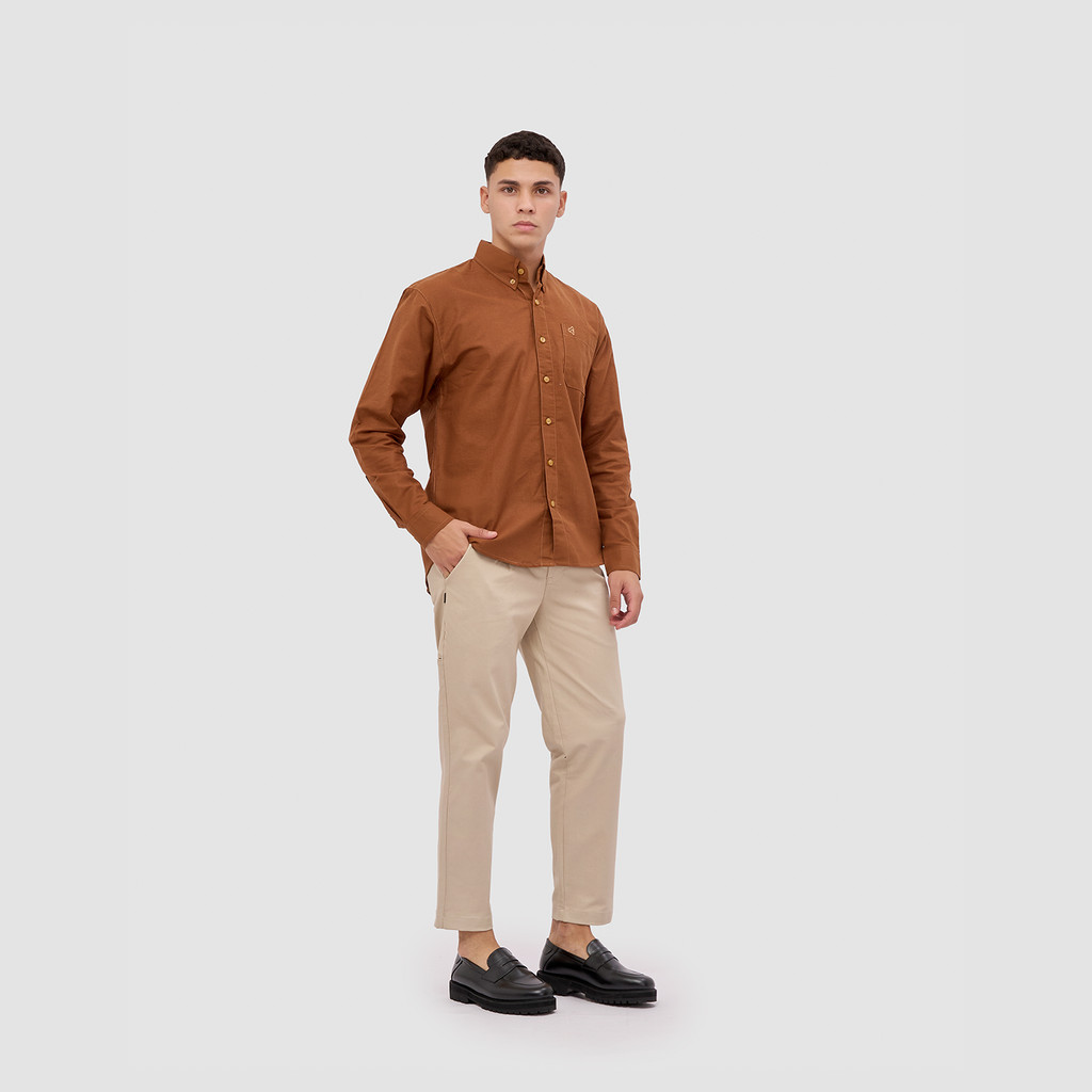 Kemeja Pria Broshirt Long Brown