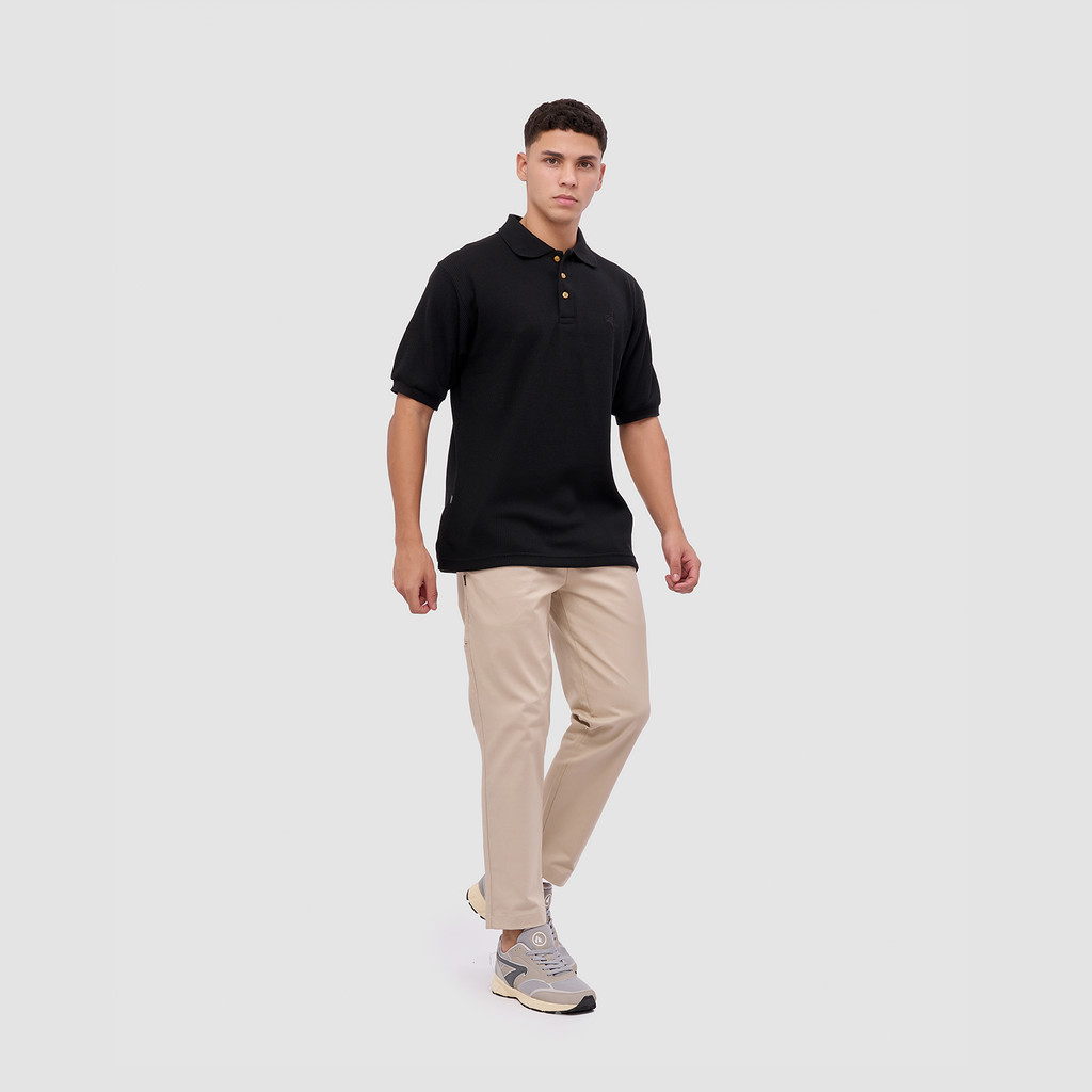 Broshirt Polo Waffle Short Black