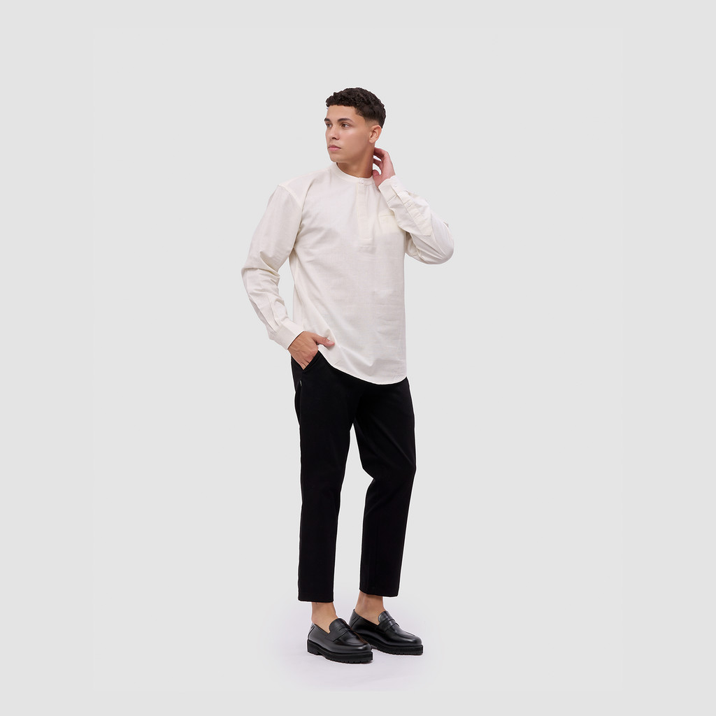 Broshirt Halfbutton Long White